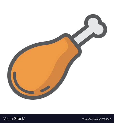 Chicken leg filled outline icon food and drink Vector Image