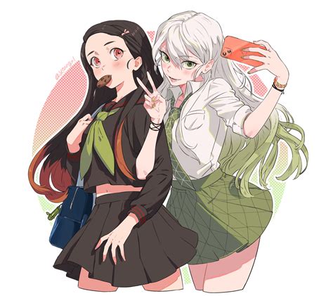 kamado nezuko and daki (kimetsu no yaiba and 1 more) drawn by yeangol ...