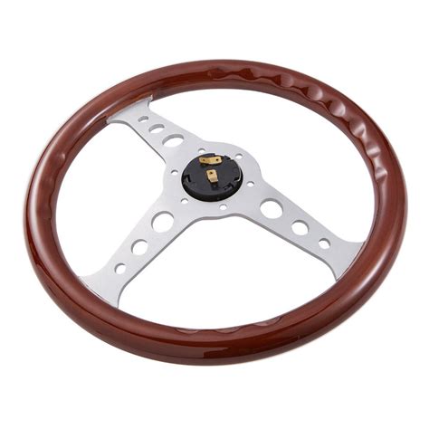 Steering Wheel with Flat Wood Finish, Wooden Vintage Steering Wheel ...