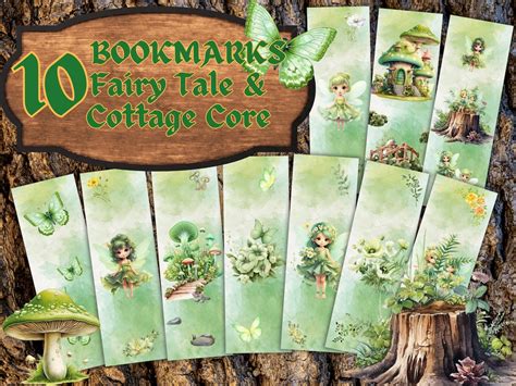 Fairy Tale Cottagecore Bookmarks Bundle of 10 digital File 2 - Etsy