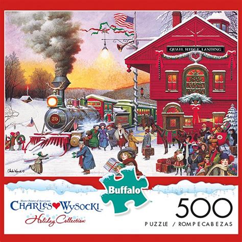 Charles Wysocki Whistle Stop Christmas 500 Piece Jigsaw Puzzle