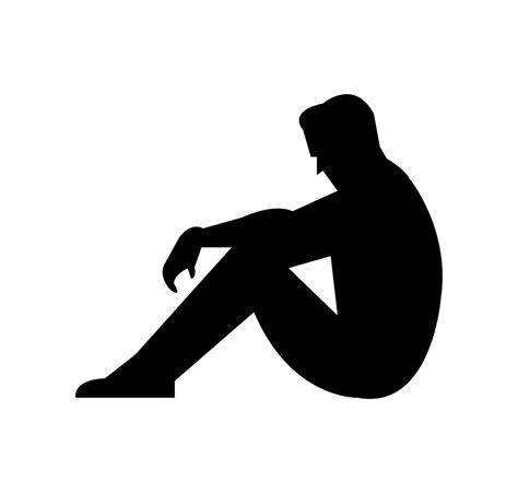 Sad man sitting silhouette 639955 Vector Art at Vecteezy