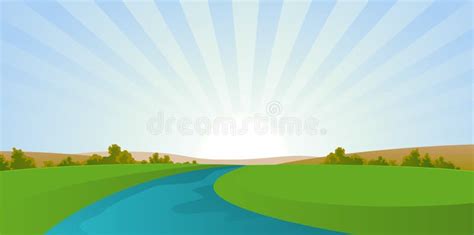 Cartoon River Landscape Royalty Free Stock Photo - Image: 20604615