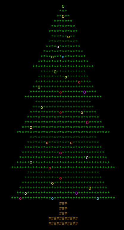 GitHub - apolukhin/christmas-tree: ASCII christmas-tree with animations for 256 colored terminals