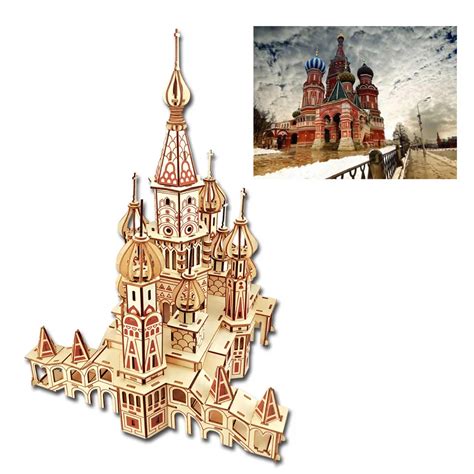 3D Puzzle Jigsaw Wooden Toys St. Basil's Cathedral Modle World Famous Buildings Puzzles ...