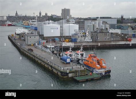 Aberdeen (Scotland) harbour, main gateway for the North Sea oil and gas ...