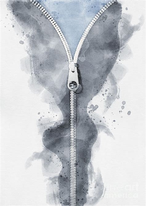 Zipper Watercolor Digital Art by Allan Swart - Fine Art America