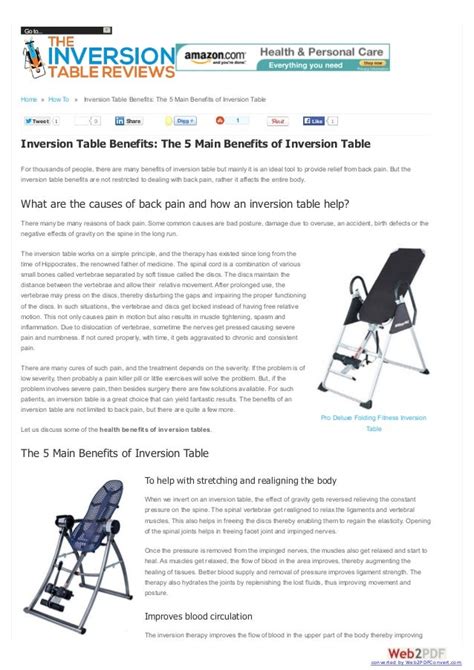 Inversion Table Benefits: The 5 main Benefits of Inversion Table