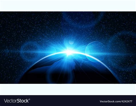 Planet earth with sunrise Royalty Free Vector Image