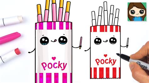 How to Draw Pocky Biscuit Sticks | Cute Food Art - YouTube