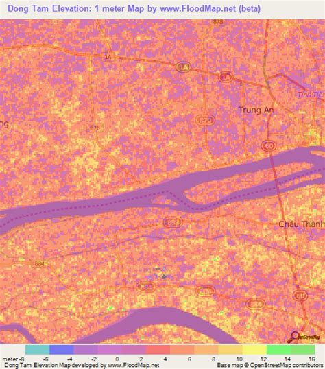 Elevation of Dong Tam,Vietnam Elevation Map, Topography, Contour