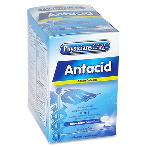 PhysiciansCare Antacid Medication Tablets - For Heartburn, ACM90089 ...