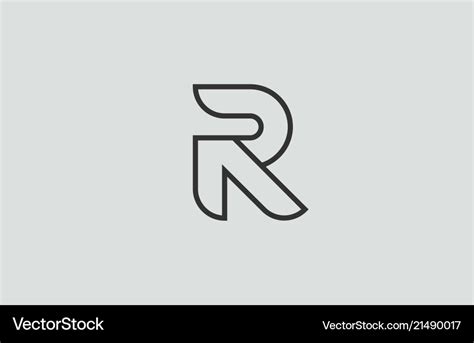 Black and white alphabet letter r logo icon design