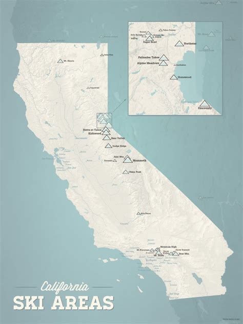 California Ski Resorts Poster Map - Best Maps Ever