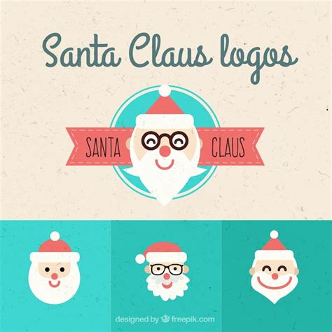 Free Vector | Lovely santa claus logos