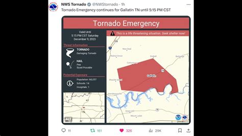 The Exact Moment The Hendersonville TN Tornado Dropped... (LIVE) - YouTube