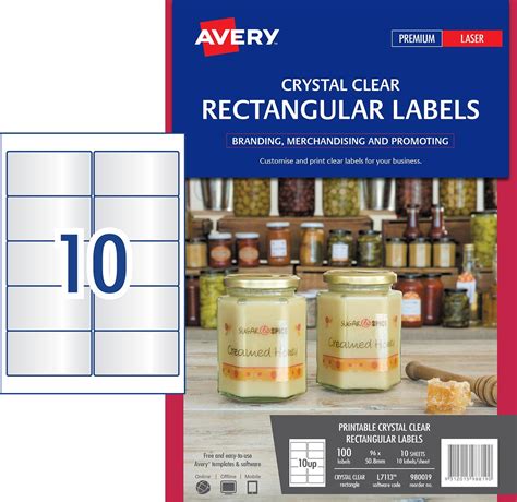 Avery L7113 Crystal Clear Rectangle Labels | Ausrecord
