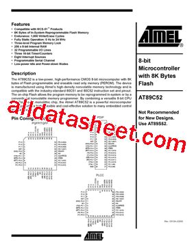 AT89S52 Datasheet(PDF) - ATMEL Corporation