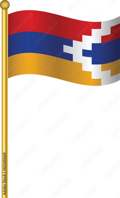 Flag of Nagorno Karabakh, Nagorno Karabakh flag Golden waving isolated ...