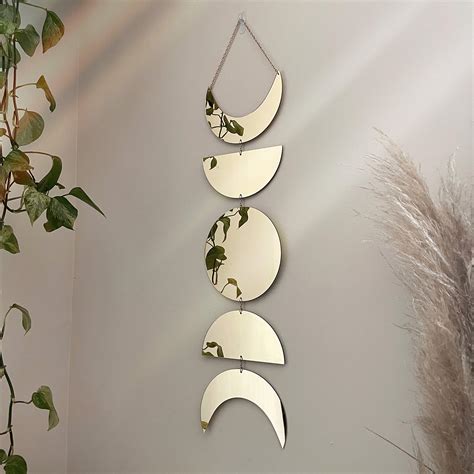 Buy Moon Cycle Wall Decor | Acrylic Decorative Moon Phase Mirror Boho ...