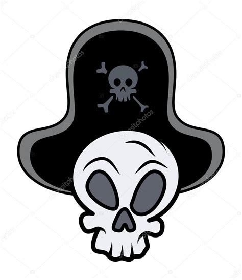 Captain Pirate Skull - Vector Cartoon Illustration — Stock Vector © baavli #29805901