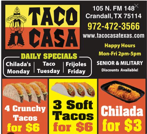 Updated Taco Casa Menu Prices + Coupons (2023)