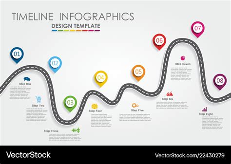 Navigation roadmap infographic timeline concept Vector Image