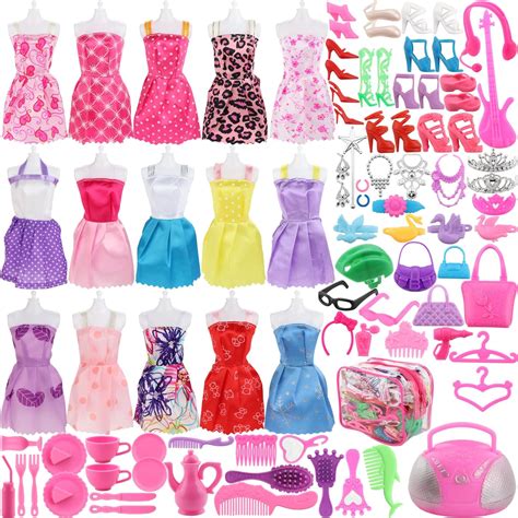 SOTOGO 106 Pieces Doll Clothes and Accessories for 11.5 Inch Girl Doll Include 15 Sets Doll ...