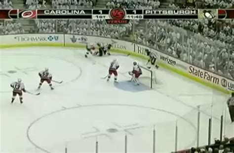 Incredible hat trick hockey goal.