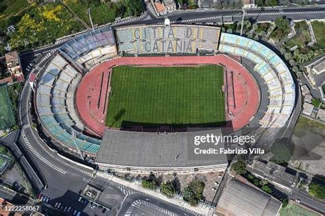 Aerial view of the football stadium of Catania "Angelo Massimino ...