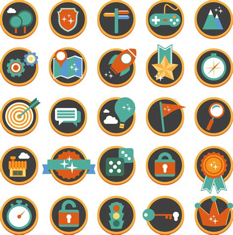 Flat Gamification Icons The Icon Set Created 100% In PowerPower By image #508 Webdev, Image ...