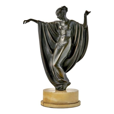 Art Deco Bronze Sculpture of Woman Dancing - Signed M Draper | Chairish