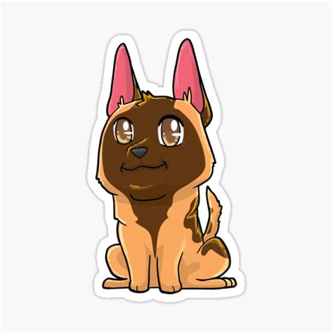 "Belgian Malinois Dog Kawaii Cute Anime" Sticker for Sale by Mealla | Redbubble