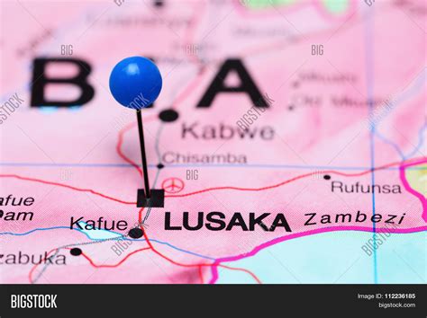 Lusaka Pinned On Map Image & Photo (Free Trial) | Bigstock