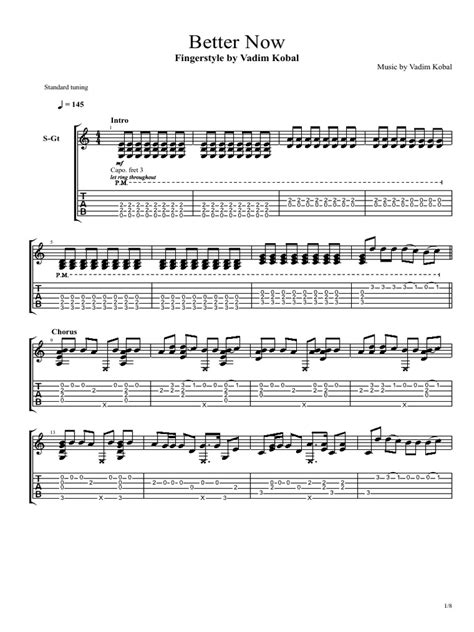 Better Now - Guitar Tabs | PDF | Guitars | Musical Instruments