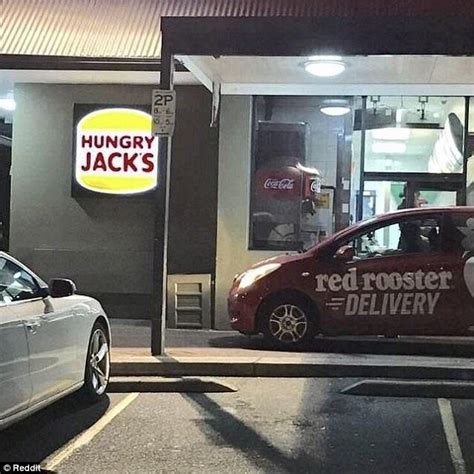 Red Rooster delivery driver spotted at a Hungry Jack's | Daily Mail Online