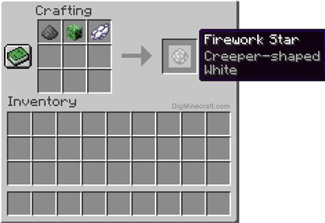 How to make a White Creeper Shaped Firework Star in Minecraft