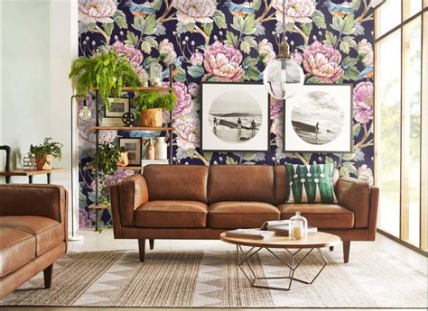 Mesmerizing Floral Wallpaper Design for Living Room