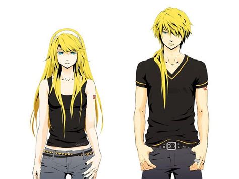 an anime character with long blonde hair and piercings on his ears, standing next to another ...