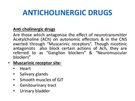 Anticholinergic - Anticholinergic Drugs | Pranata Fani.