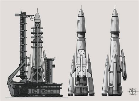 Some more launch pad and rocket designs. #conceptart #rocket #spacerace ...