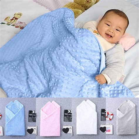 Newborn Baby Blanket Warm Fleece Stroller Cover Quilt Swaddling Bedding 2018 Brand Winter Baby ...