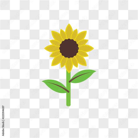 Sunflower vector icon isolated on transparent background, Sunflower logo design Stock Vector ...