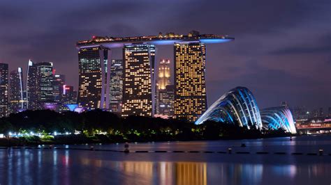 Singapore Hotel Skyline Landmark Night 5K Preview | 10wallpaper.com