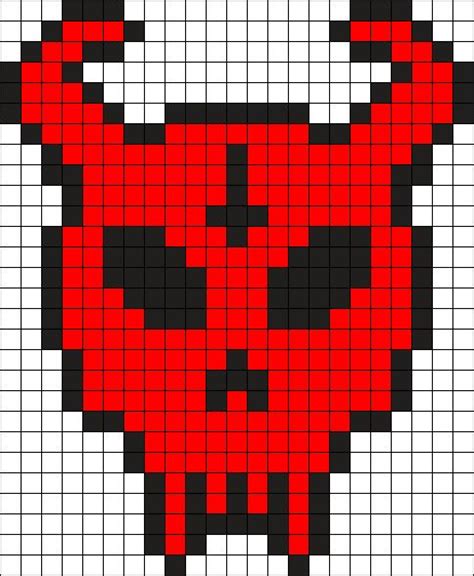 Minecraft demon head pixel art - Google Search | Pixel art, Minecraft pixel art, Perler beads