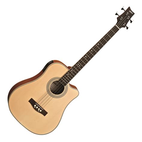 Ashton ACB100CEQ Electro Acoustic Bass Guitar, Natural Matte at ...