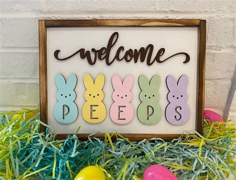 Easter sign/Bunny sign/Welcome sign/Farmhouse sign/Spring | Etsy