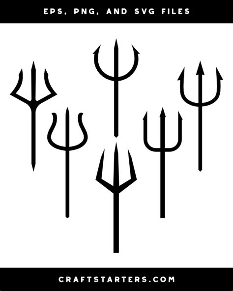 Simple Trident Silhouette Clip Art