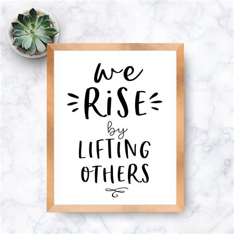 We Rise by Lifting Others, Printable Decor, Black, White, Wall Art ...