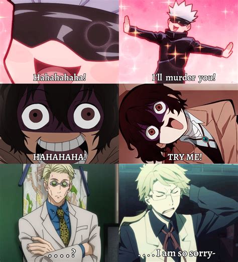 Bungou Stray Dogs and Jujutsu Kaisen | BSD x JJK Memes | Anime shows, Best anime shows, Funny ...